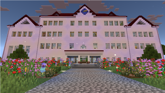 Model školy v Minecraftu
